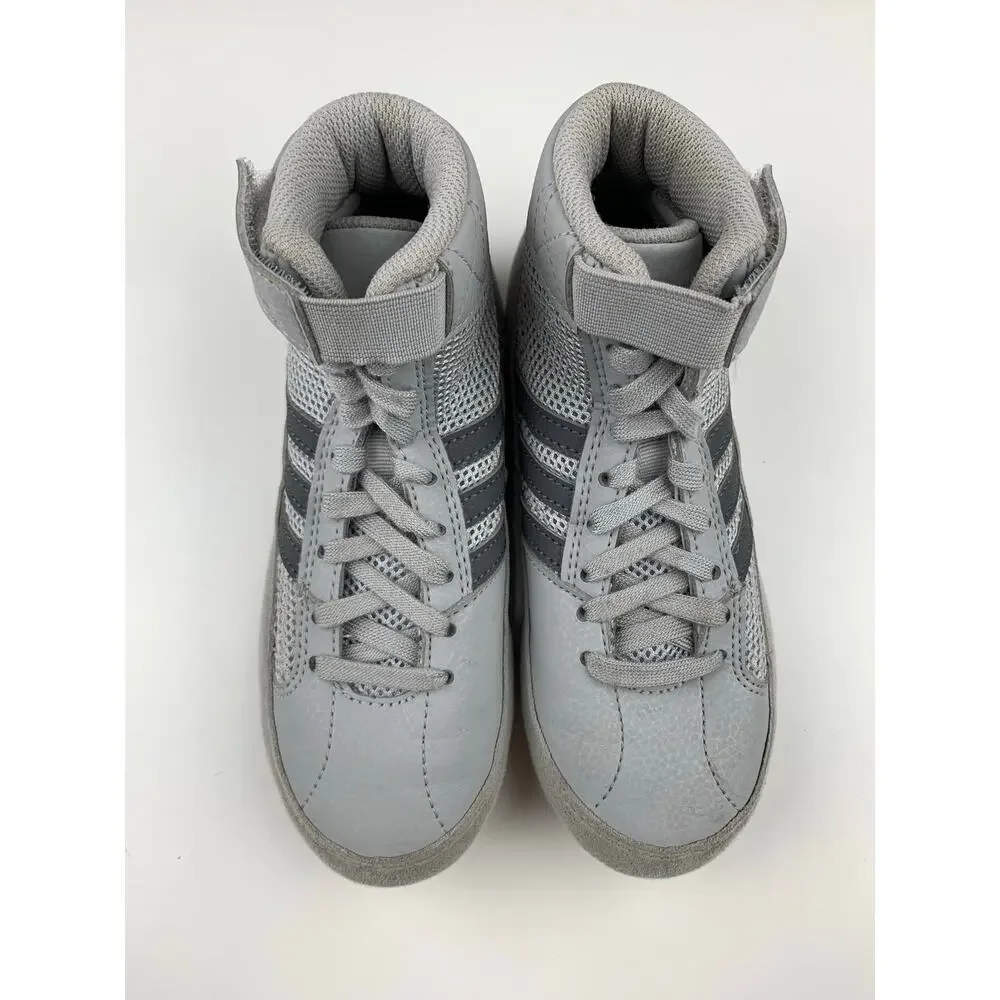 Adidas Youth HVC 2 Wrestling Shoes Grey Lace Up Strap AC7503 Boys Kids 13
